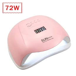 72W / 36W Nail Dryer 36/18 st LED-lampor UV LED-nagelampa för manikyr PECICURE Verktyg Alla geler LCD-skärm 10/30 / 60 / 99S Timeing 220104