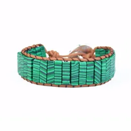 Tennis YGLINE BOHEMIAMARE JAGE SINGLE LÄDER WRAP MALACHITE STONE BEADE MUFF DROP Fashion Jewelry