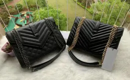 2021 Fashion-designer handväskor diagonaler kaviar svart metallkedja guld crossbody handväska äkta läderväska flip cover axelväskor