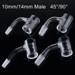 25mm OD Fully Weld Quartz Banger Smoking Accessories 10mm 14mm Male Joint Beveled Edge Seamless QuartzBanger For Bongs Terp Pearls Oil Rigs