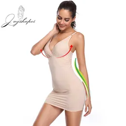 Joyshaper Sexy Push Up Camisole Slips Sukienka Pełna Slip Body Shaper Bezproblemowa Shapewear Tummy Control V-Neck Bielizna Underskirt