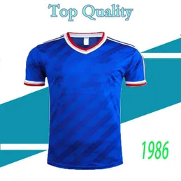 Retro 1986 Man # 7 Robson Soccer Jersey Whiteside Uniteds Home Red Away Blue Classic Vintage Football Shirt