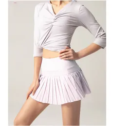 lu-09 Luxury designer fashion women with lining anti-light fast-drying sports short skirt pleated skirt tennis golf yoga fitness size S-XXL