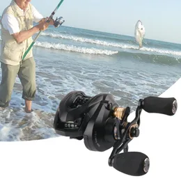 Mulinelli per baitcasting Ruota da pesca in metallo Leggero Elevata durezza Tazza a doppio filo Mulinello a basso profilo Pesca resistente agli urti