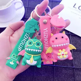 Cute Dinosaur Keychains Key Ring Cartoon animal Chain Car Bag pendant doll PVC gifts for kids 0294