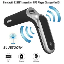 Cheapest Car Bluetooth Adapter S7 FM Transmitter Bluetooth Car Kit Hands Free FM Radio Adapter with USB Output Car Charger with Retail Box