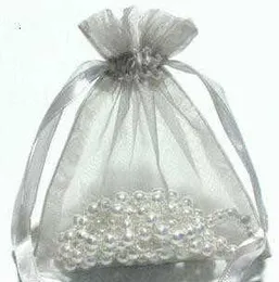 200 pezzi sacchetti regalo in organza argento sacchetti sacchetti bomboniera 9 x 12 cm (3,5 pollici x 4,7 pollici)