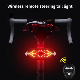 Cykelljus Smart Turn Signal Cykelt Blaillight Intelligent USB Uppladdningsbar Bakljus Fjärrkontroll LED Cykling Varningslampa