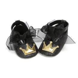 Baby Bon Girls Bowknot RibandファッションHookloop Kid Soft Sole Reather幼児用Telotuny Shoes