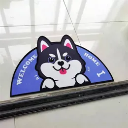 Cartoon Welcome Entrance Doormats Carpets Rugs For Home Bath Living Room Floor Stair Kitchen Hallway Non-Slip Cat Dog Pet Gamer 220301