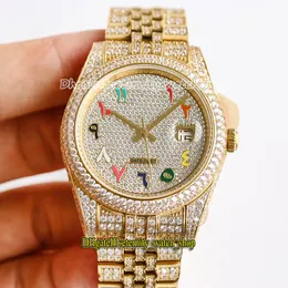 eternity Watches Latest products 126334 228396 228239 Arab Rainbow Diamonds Dial 3255 Automatic Iced Out Full Mens Watch 904L Steel Diamond Gold Case And Bracelet