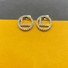 2022 Gold Hoop Örhängen Designers Diamant Stud Örhängen F Örhängen För Dam Kvinnor Fest Bröllop Lovers Presentsmycken 925 Silver Hoops 22021205