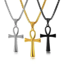 Hängsmycke Halsband 9st-mode Egyptisk Life Symbol Kors Halsband för män Kvinnor Smycken Religiös Gåva T-224