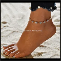 تسليم مجوهرات إسقاط 621 أحجار الراين البوهيمية Sier Anklets للنساء Foot Summer Beach Punk Metal Barefoot Sandals Eduly Ongle at