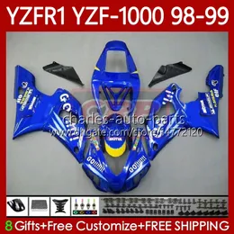 ヤマハYZF-R1 YZF-1000 YZF R1 1000CC YZFR1 98 99 00 01 YZF1000 1998 1999 2000 2001 OEM Faireing Kit Blue Go !!!