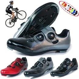 Nefes alabilen yol bisiklet ayakkabıları kendi kendine kilitlenen yarış MTB kaymaz SPD pedallı açık hava sporları unisex 36-48# Ayakkabı