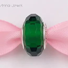 DIY Charme Pulseiras Jóias Pandora Murano Spacer para Pulseira Fazendo Bangle Verde Faceted Design Espaçador Bead para Mulheres Homens Presentes de Aniversário Festa de Casamento 791619