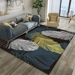 Carpets Feather Printed Modern For Living Room 200x300cm Anti-slip Bedroom Mats Outdoor Parlor Large Rug Floor Mat Home Decor
