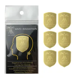 Mobiltelefon Anti Radiation Gadgets 5G EMF Protection Stickers Tillbehör Double 24K Shield Gold