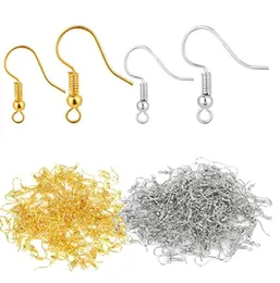 200pcs (100pair)Stainless Steel Earring Hooks, Wires French Coil and Ball Style Nickel-Free Ear for Jewelry Making,Colors Silver