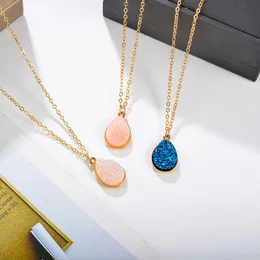 Newest Creative Items Simple Water Drop Pendant Fashion Sweet Crystal Cluster Necklaces Feminine Necklace