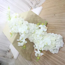 Decorative Flowers & Wreaths 1M Orchid Hydrangea Table Flower Banquet Artificial Runner Party Event Home Wedding Decoration Row Supplies