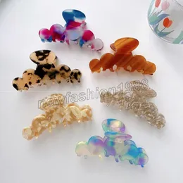 Clip ad artiglio per le donne Fermagli per capelli ad artiglio colorati in acetato resistente Granchio per accessori per capelli Strumento per il trucco Copricapo