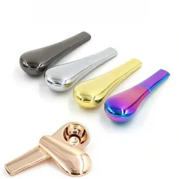 Rainbow Metal hand pipe Magnet Smoking Pipe Zinc Alloy Magnetic 97mm Length 22mm diameter Tobacco Pipes e Cigarette