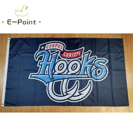 MiLB Corpus Christi Hooks Flag 3*5ft (90cm * 150cm) poliester Banner dekoracja latający dom ogród świąteczne prezenty