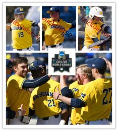 NCAA Michigan Wolverines Baseball-Trikot A.RENNARDD Jim Abbott Don Lund Bill Freehan Erik BakichMiles Lewis Jord Brewer Jimmy Kerr B.Larkin A.THOMASS Domini Clementi