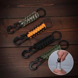 Keychains Outdoor Umbrella Rope Corkscrew Car Keychain Climb Tactical Survival Tool Carabiner Hook Cord Backpack Buckle