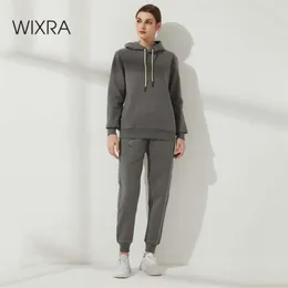 WIXRA Zimowe kobiety oversize Sweatshirts High-end 100% Bawełna Heavy Basic Unisex Dress dla mężczyzn Ciepły zestaw polarowy 210927