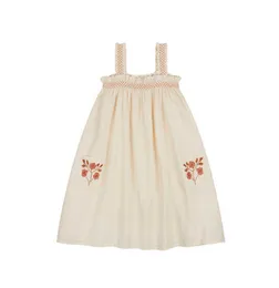 Barn klänningar 2021 APO helt nya sommarflickor broderi blommor prinsessan klänning baby barn mode kortärmad outwear kläder Q0716