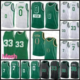 Basket Jersey Jayson 0 Tatum Mens Ungdom Kids Jaylen 7 Brown Marcus 36 Smart 2021 Ny grön