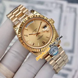 40mm Day-Date 228238 Asian 2813 Automatic Mens Watch Sapphire 18K Yellow Gold Dial Steel Bracelet Sport Watches STRX Pure_Time