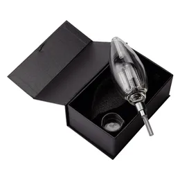 CSYC NC075 Glass Bong Gift Box 510 Quartz Ceramic Nail Wax Dish Tool About 8.15 Inches OD 63mm Colored Arm Tree Perc Dab Rig Smoking Pipe Water Bubbler