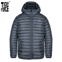 Tiger Force Primavera Jaqueta Homens de Alta Qualidade Jaqueta Sólida Homens Com Capuz Puffer Casaco Casual Moda Outerwear Roupas 50402 210914