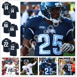 New American College Football Wear NCAA Villanova Wildcats College Football Jerseys Mens Zach Bednarczyk koszulka Aaron Forbes Matt Gudzak Ryan Bell Dez Boykin Custo