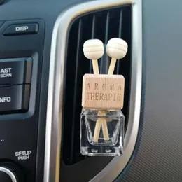 Wooden 8ML Car Vent Clips Perfume Bottle Rearview Hanging Ornament Cube Perfume Empty Bottle Air Fragrance Essential Oils Diffuser CCA7078