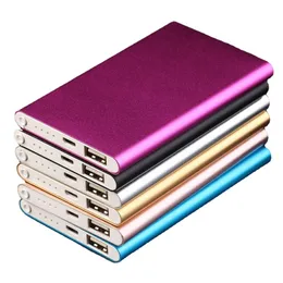 Universal Ultra-Thin 12000mah Bank Portable Carder USB Батарея для смартфона Внешнее мобильное питание