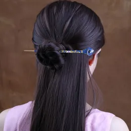 Клипы для волос Barrettes китайский стиль лотос цветочная эмалевая аксессуары женские костюмы классический металлический клип ювелирных изделий