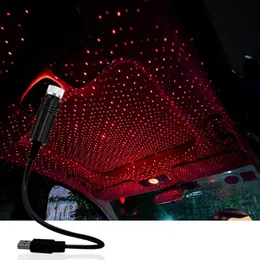 Romantisk LED Car Roof Star Night Lights Projektor USB Tak Atmosfär Galaxy Dekorativ Lampa Tak Bil Sovrum Party Spotlight