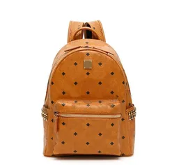 Leather student travel Backpack High Quality men women rivet famous handbag Designer Girl boy Fashion School Bags247C