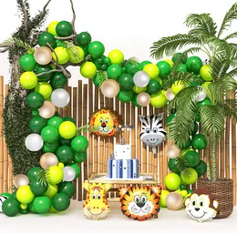 144 pezzi di palloncini animali ghirlanda kit safari nella giungla forniture per feste a tema favori bambini ragazzi festa di compleanno decorazioni per baby shower
