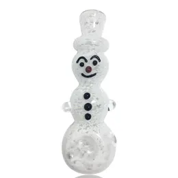 Latest Snowman Pyrex Thick Glass Smoking Tube Handpipe Portable Handmade Dry Herb Tobacco Oil Rigs Filter Bong Hand Novelty Art Pipes DHL