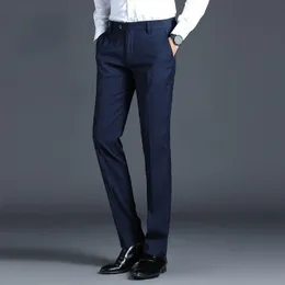 Męskie Garnitury Blazers 2022 Wiosna Jesień Klasyczny Styl Casual Spodnie Biznes Moda Czarny Niebieski Elastyczne Regularne Fit Marka Spodnie Mężczyzna X156