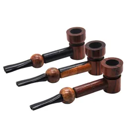 Handpipe Natural Wooden Mini Pipes Innovative Design Dry Herb Tobacco Smoking High Quality Filter Cigarette Holder Handmade Wood DHL Free