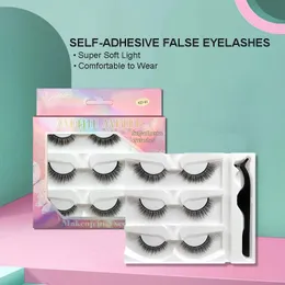 Handmade Reusable 3D Self-adhesive False Eyelashes Super Soft Light Natural Glue-free Fake Lashes Extensions Makeup For Eyes 4 Models Available