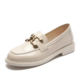 Spring Shoes Female British Style 2022 New Thick-soled College Style Casual Loafers Genuine Leather Fashion Shoes Girls School