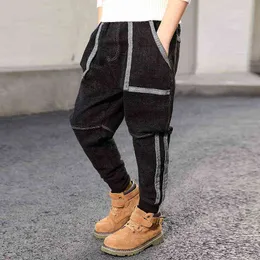 Spring 2019 new children's clothing boys jeans big casual striped kids pants Long pants fashion zipper trousers for kids G1220